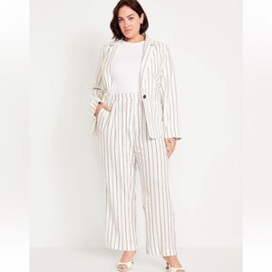 Extra High waisted linen blend wide leg Old Navy white and black